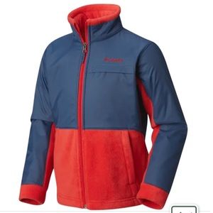 Columbia Red/Navy Fleece Overlay Jacket Polar Size XXS 4/5
